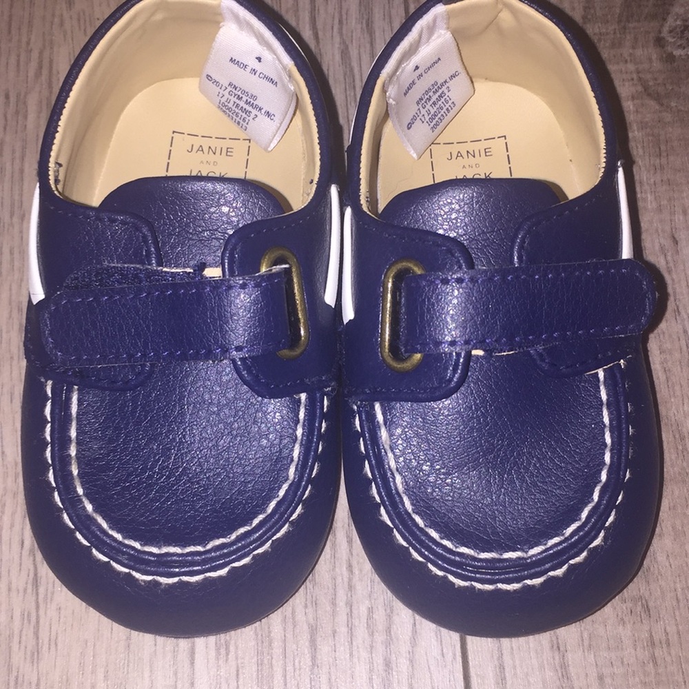 Janie & Jack blue dress loafers size 4